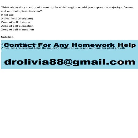 Think about the structure of a root tip. In which region would you e.pdf