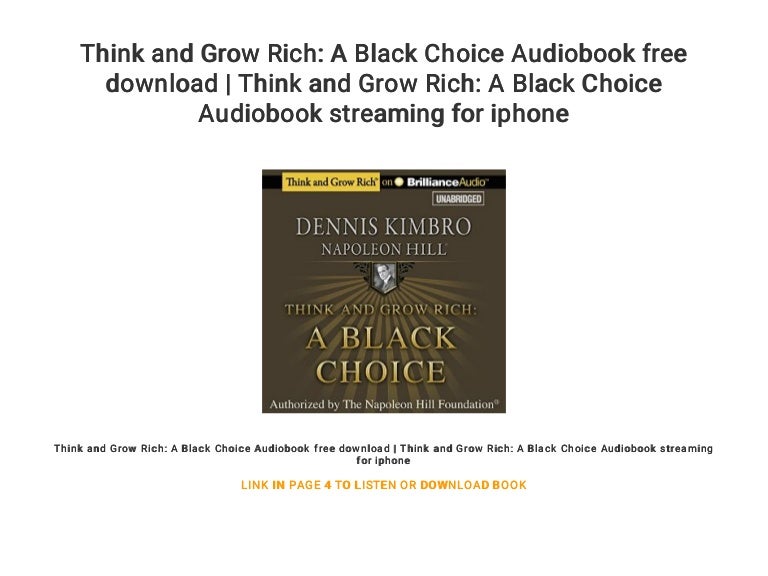 Think and Grow Rich: A Black Choice Audiobook free ...