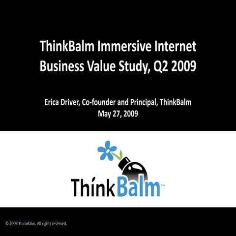 Think Balm Immersive Internet Business Value Study Slides 5 26 09