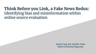 Long, J. & Hicks, J. Think Before you Link, a Fake News Redux: Identifying bi...