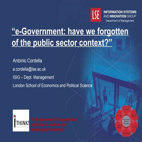 e-Government: have we forgotten of the public sector context?