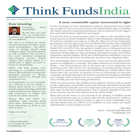 Think Fundsindia - June 2016