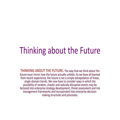 Thinking About The Future