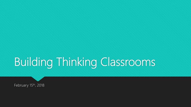 Thinking Classrooms