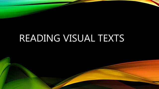 Reading Visual Texts | PPT