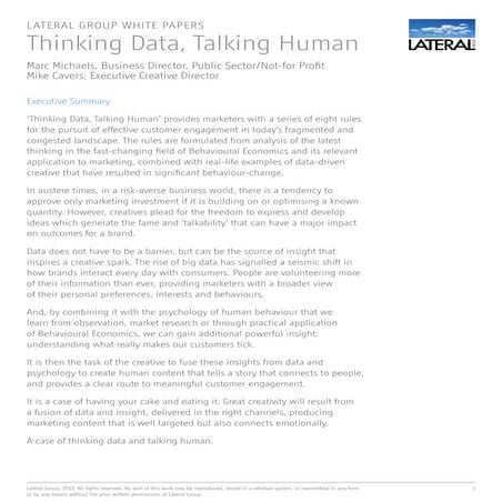 Thinking data talking human