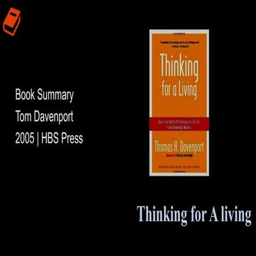 Thinking for a living   Tom Davenport book summary