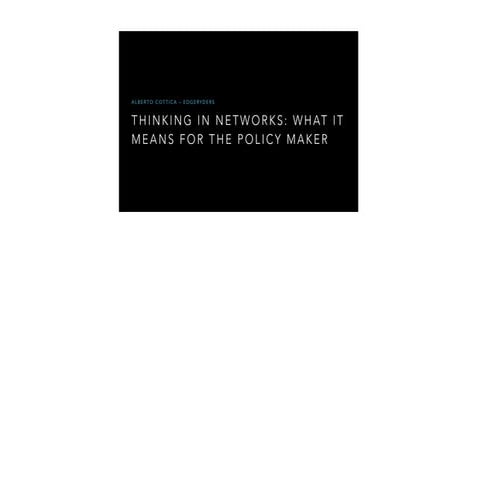 Thinking in networks: what it means for policy makers – PDF 2014