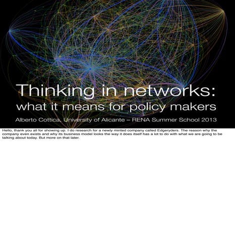 Thinking in networks – #RENAschool