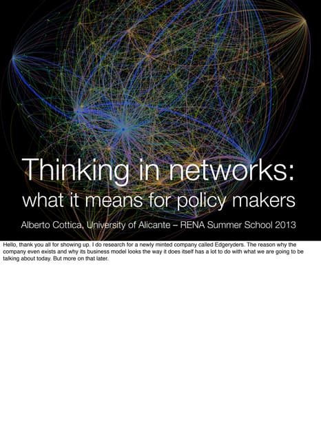Thinking in networks – #RENAschool