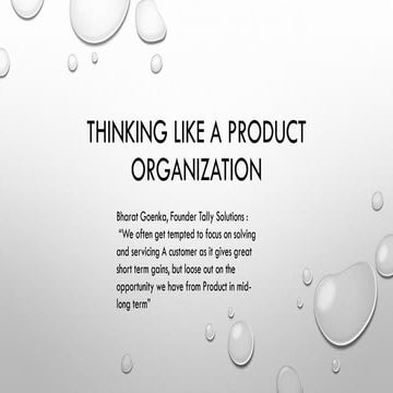 Thinking like a product organization