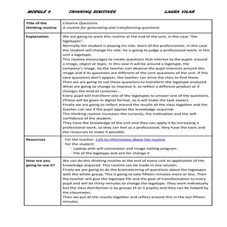 Thinking routine laura vilar