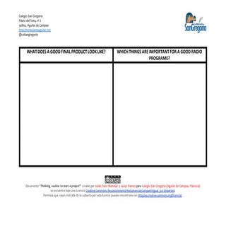 Thinking routine to start a project