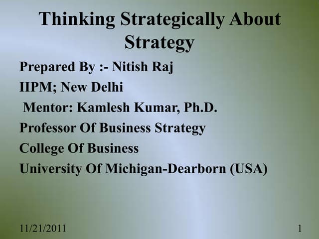 Thinking Strategically About Strategy Ppt Thinking Strategically About Strategy Ppt