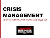 Crisis Management: How To Cover Up ...