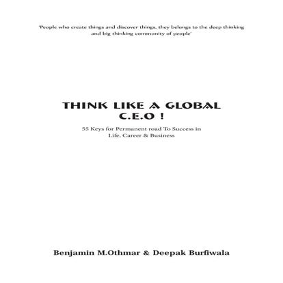 THINK LIKE A GLOBAL C.E.O. BY SEEMA BRAIN OPENERS