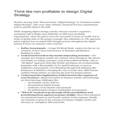 Think like non profitable to design digital strategy