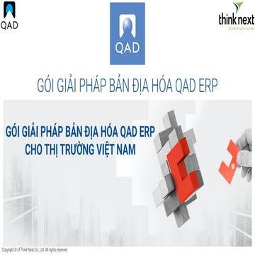 [Think Next] Gói giải pháp bản địa hóa QAD ERP cho thị trường Việt Nam (VIE)