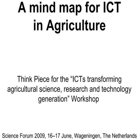 A mind map for ICT in agriculture