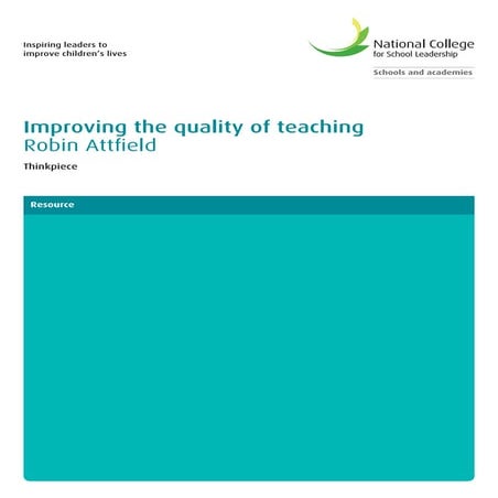 Improving the Quality of Teaching RA