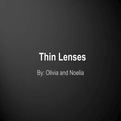 Thin lenses project