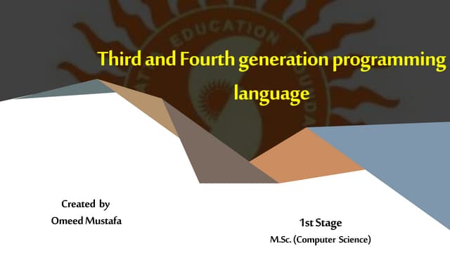Third and fourth generation programming language | PPTX