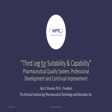 NIPTE for Pharmaceutical Technology & Education 2018
