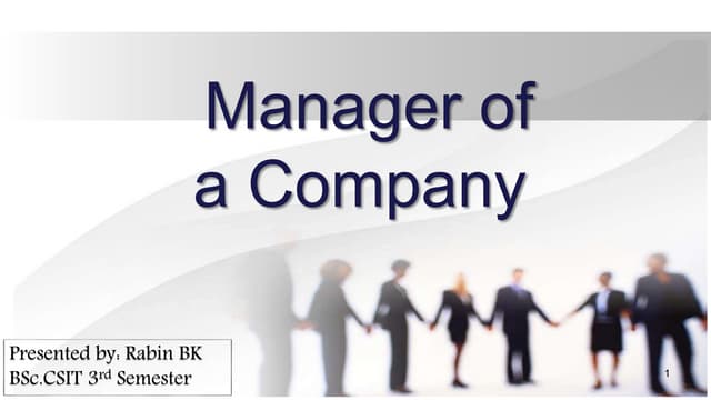 Manager of a company