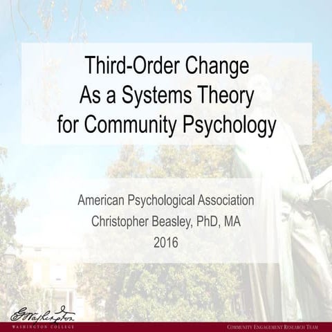 Third-Order Change As a Systems Theory for Community Psychology