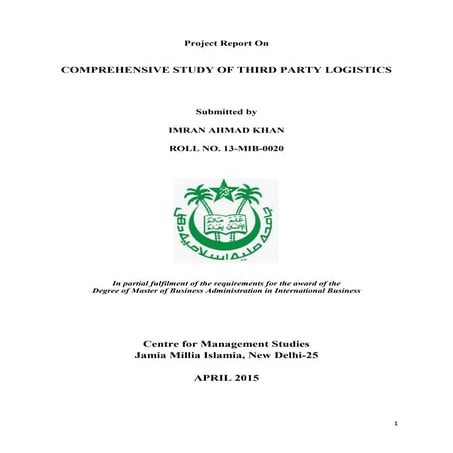 Comprehensive Study of Third Party Logistics