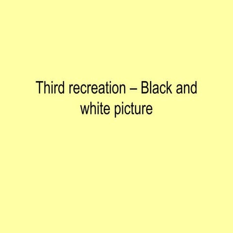Third recreation – black and white picture