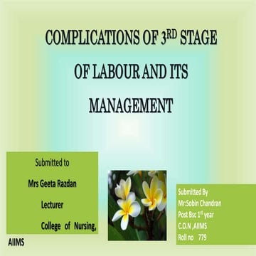 Third stage of labor and its management