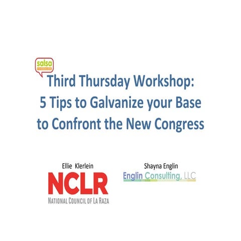 Defensive Organizing Strategy - Presentation for Salsa Lab's Third Thursday