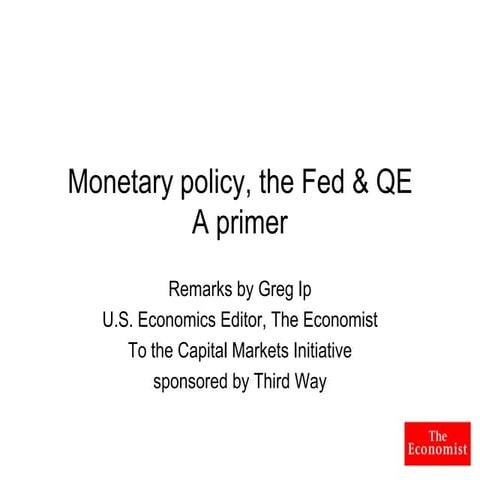 A primer on central banking and quantitative easing