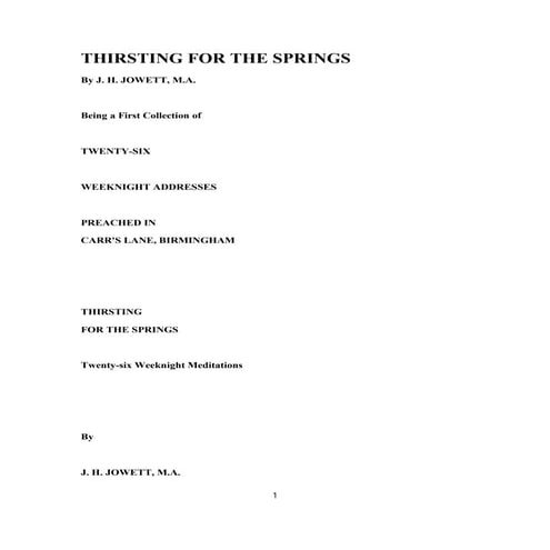 Thirsting for the springs