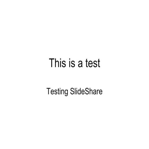 This Is A Test