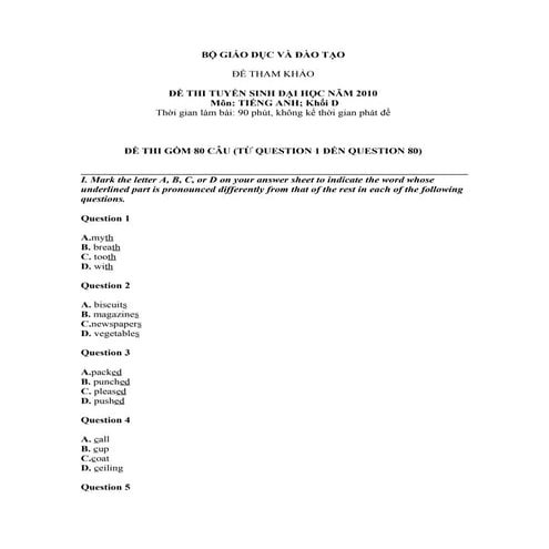 đề Thi số 14(tiếng anh)