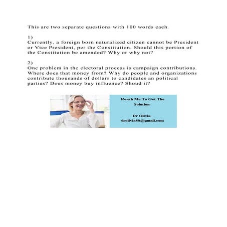 This are two separate questions with 100 words each.1)Currentl.docx