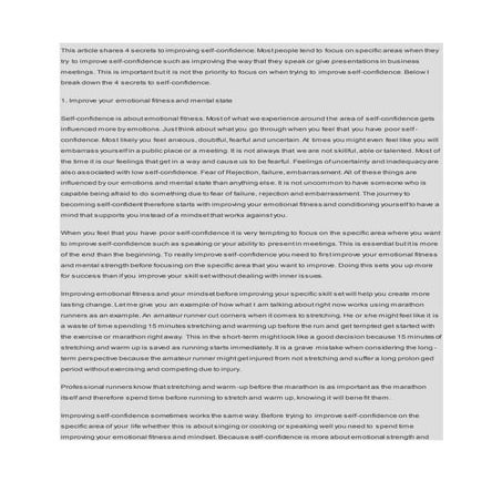 This article shares 4 secrets to improving self