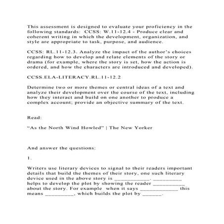 This assessment is designed to evaluate your proficiency in the foll.docx