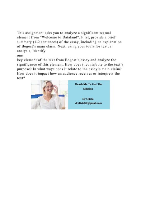 This assignment asks you to analyze a significant textual elemen.docx