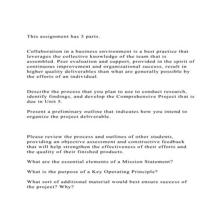This assignment has 5 parts.Collaboration in a business en.docx