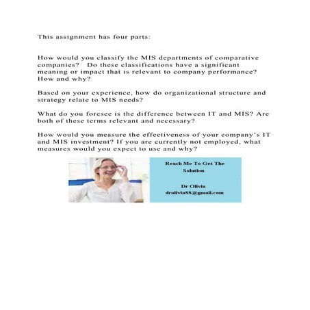 This assignment has four partsHow would you classify the MIS .docx