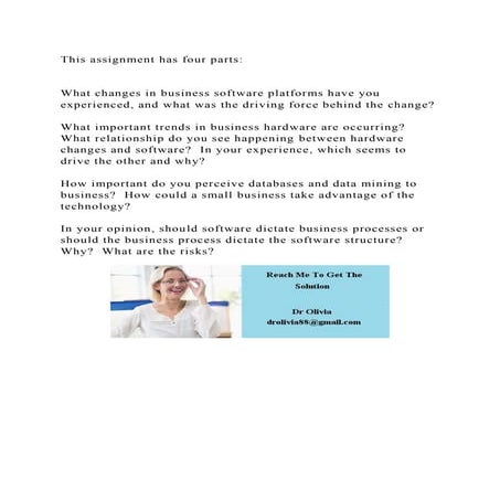 This assignment has four parts What changes in business softw.docx