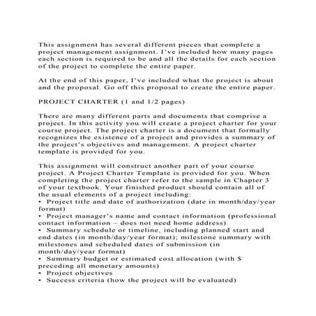 This assignment has several different pieces that complete a proje.docx