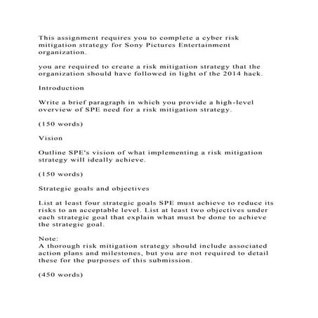 This assignment requires you to complete a cyber risk mitigation str.docx