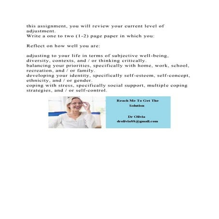 this assignment, you will review your current level of adjustment..docx
