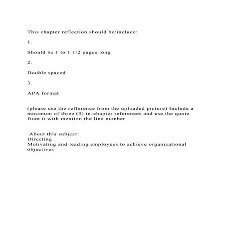 This chapter reflection should beinclude1.Should be 1 to.docx