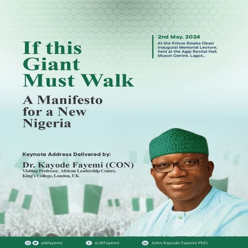 If this Giant Must Walk: A Manifesto for a New Nigeria