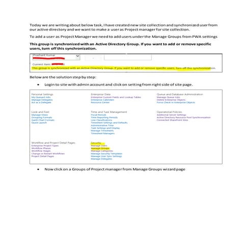 This group is synchronized with an active directory group
